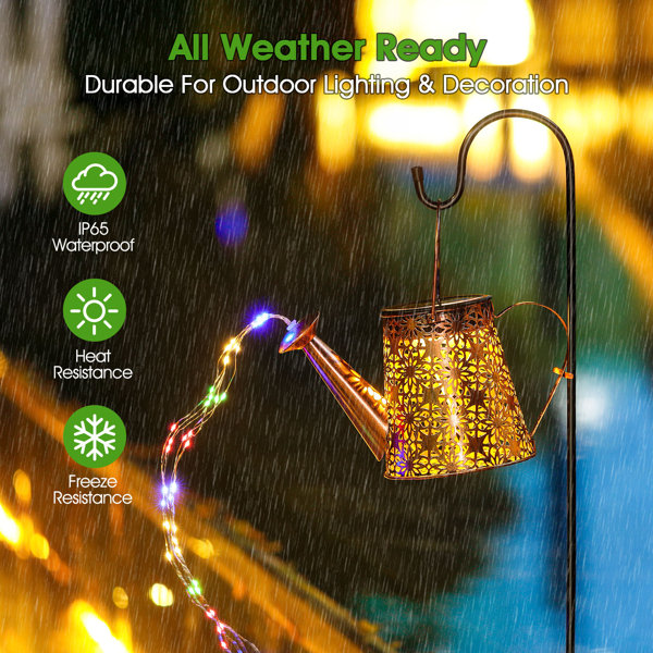 BUCASA 6'' Solar Powered Integrated LED Color Changing Outdoor Lantern & Reviews Wayfair